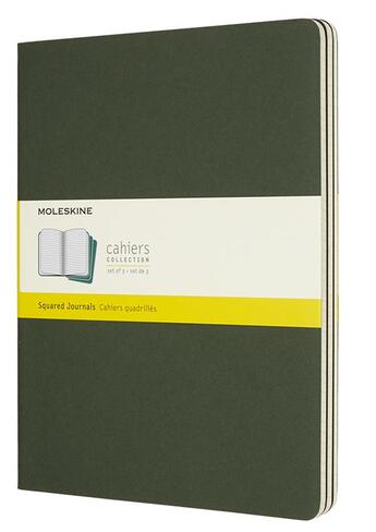 Couverture du livre « Cahier quadrille tres grand format myrte set de 3 » de Moleskine aux éditions Moleskine Papet