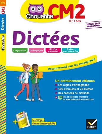 Couverture du livre « Dictees cm2 » de Sophie Valle aux éditions Hatier