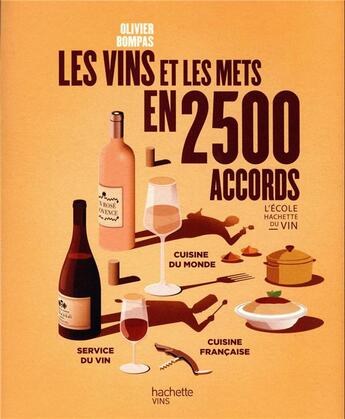 Couverture du livre « Les vins et les mets en 2500 accords » de Olivier Bompas aux éditions Hachette Pratique