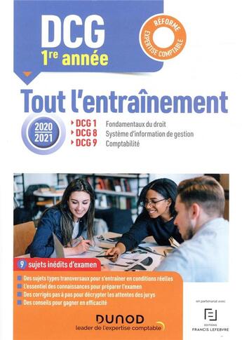 Couverture du livre « DCG 1-8-9 ; tout l'entraînement (édition 2020/2021) » de Sylvie Vidalenc et Nathalie Le Gallo et Audrey Meyer et Oona Hudin-Hengoat et Clemence Lautard-Mattioli aux éditions Dunod