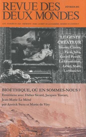 Couverture du livre « REVUE DES DEUX MONDES ; l'art et la préhistoire » de Revue Des Deux Mondes aux éditions Revue Des Deux Mondes