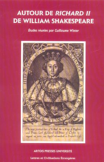 Couverture du livre « Autour de richard ii de william shakespeare » de Winter G aux éditions Pu D'artois