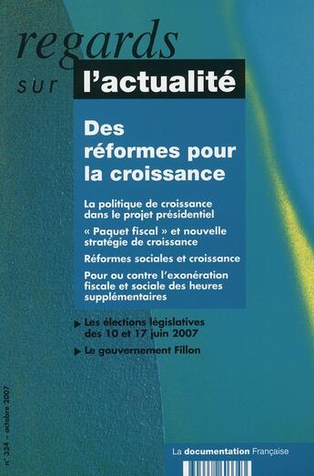 Couverture du livre « Des réformes pour la croissance » de La Documentation Fra aux éditions Documentation Francaise