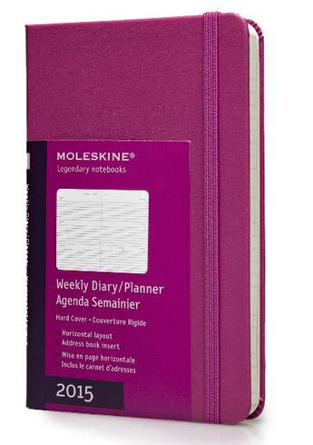 Couverture du livre « Agenda semainier 2015 horizontal poche rose couverture rigide » de Moleskine aux éditions Moleskine Papet