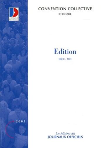 Couverture du livre « Edition n 3103 - etendue idcc : 2121 » de  aux éditions Direction Des Journaux Officiels