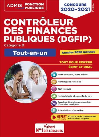 Couverture du livre « Contrôleur des finances publiques (DGFIP) concours (édition 2020/2021) » de  aux éditions Vuibert