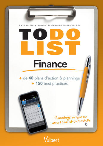 Couverture du livre « To do list ; finance » de Jean-Christophe Pic et Nathan Boigienman aux éditions Vuibert