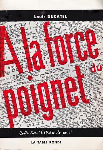 Couverture du livre « A la force du poignet » de Ducatel Louis aux éditions Table Ronde