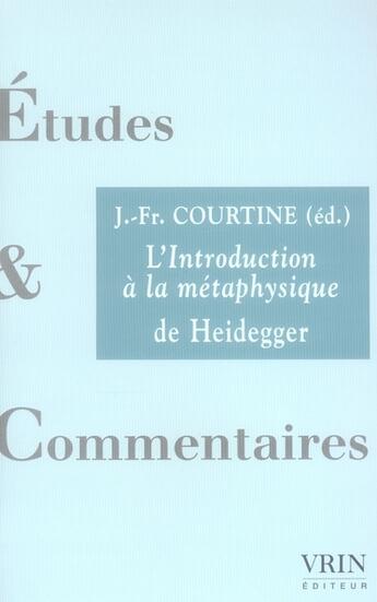 Couverture du livre « L'introduction a la metaphysique de heidegger » de Courtine/Crepon aux éditions Vrin