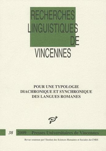 Couverture du livre « Pour une typologie diachronique et synchronique des langues romanes » de Russo M aux éditions Pu De Vincennes