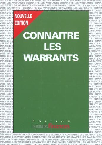 Couverture du livre « Connaitre Les Warrants » de Frederic Beriot aux éditions Journal Des Finances