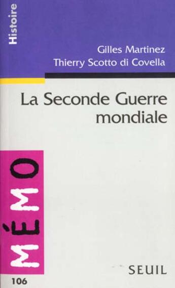 Couverture du livre « La seconde guerre mondiale » de Martinez aux éditions Points