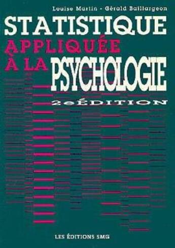 Couverture du livre « Statistique appliquee a la psychologie » de Martin aux éditions Smg