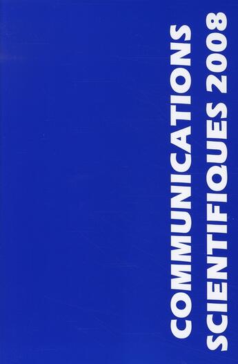 Couverture du livre « Communications scientifiques mapar 2008 » de  aux éditions Mapar