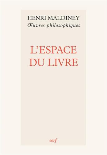 Couverture du livre « L'espace du livre » de Henri Maldiney aux éditions Cerf