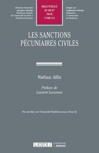 Couverture du livre « Les sanctions pécuniaires civiles » de Nathan Allix aux éditions Lgdj