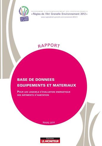 Couverture du livre « Base de données équipements et matériaux » de  aux éditions Le Moniteur