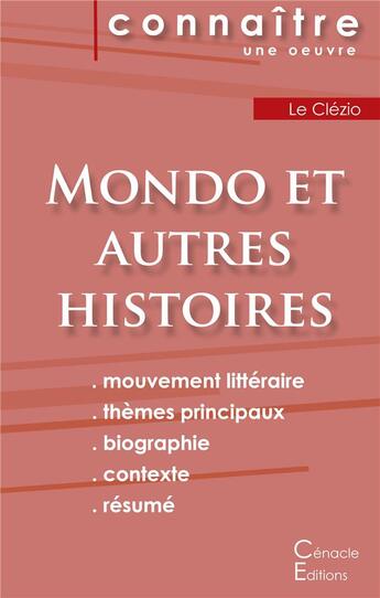 Couverture du livre « Mondo et autres histoires, de Le Clezio » de  aux éditions Editions Du Cenacle