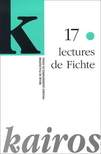 Couverture du livre « Lectures de fichte » de  aux éditions Pu Du Midi