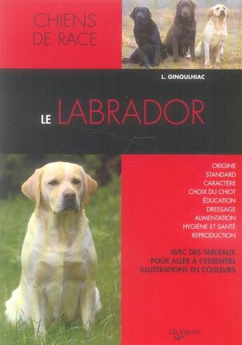 Couverture du livre « Le labrador » de Ginouilhac aux éditions De Vecchi