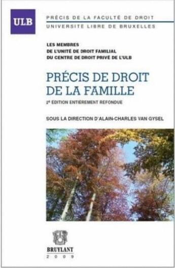 Couverture du livre « Précis de droit de la famille (2e édition) » de  aux éditions Bruylant