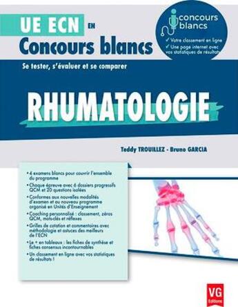 Couverture du livre « Ue ecn concours blancs rhumatologie » de T.Trouillez-B.Garcia aux éditions Vernazobres Grego