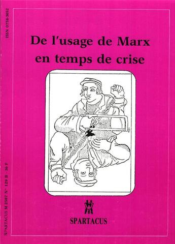 Couverture du livre « De l'usage de marx - collectif - b1290 » de  aux éditions Spartacus