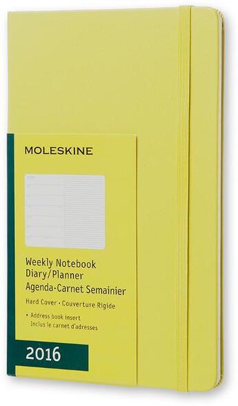 Couverture du livre « Agenda semainier carnet 2016 grand format jaune paille couverture rigide » de  aux éditions Moleskine