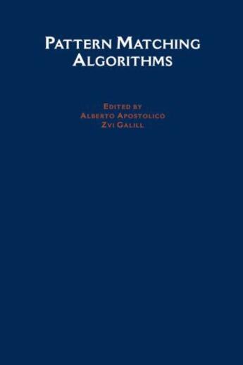 Couverture du livre « Pattern Matching Algorithms » de Alberto Apostolico aux éditions Oxford University Press Usa