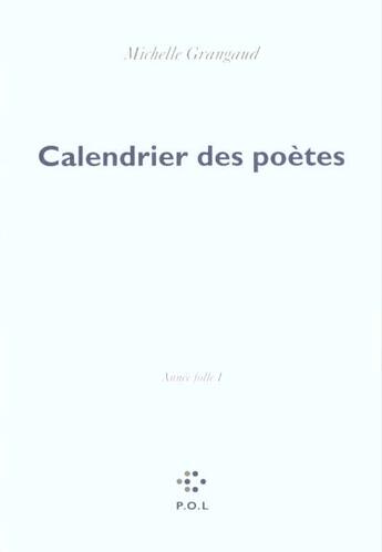 Couverture du livre « Annee folle - i - calendrier des poetes » de Michelle Grangaud aux éditions P.o.l