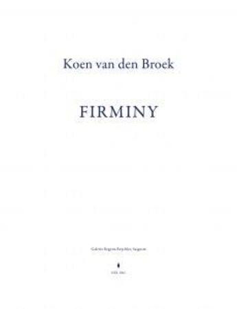 Couverture du livre « Firminy » de Koen Van Den Broek aux éditions Mer B&l