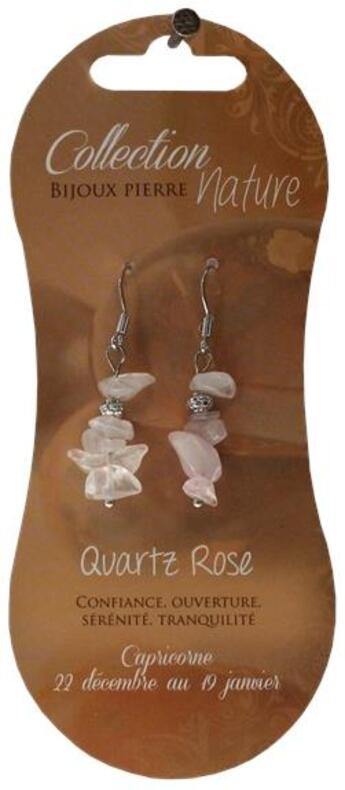 Couverture du livre « Boucles d'oreilles pierres baroques - quartz rose » de  aux éditions Dg-exodif