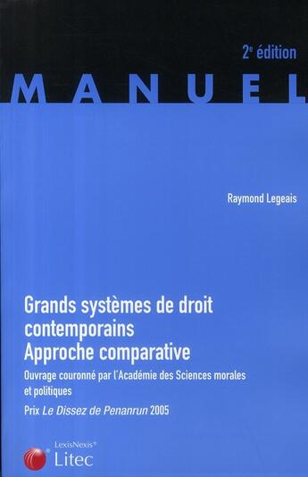 Couverture du livre « Les grands systèmes de droit contemporain » de Raymond Legeais aux éditions Lexisnexis