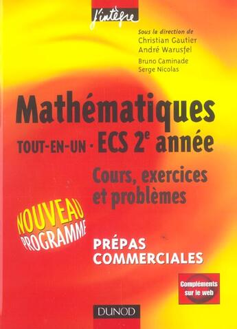 Couverture du livre « TOUT-EN-UN, 2E ANNEE ECS ; prepas commerciales » de Christian Gautier aux éditions Dunod