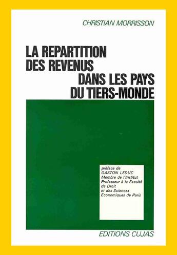 Couverture du livre « La répartition des revenus dans les pays du tiers monde » de Christian Morrisson aux éditions Cujas