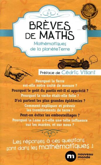 Couverture du livre « Brèves de maths ; mathématiques de la planète Terre (2e édition) » de  aux éditions Nouveau Monde