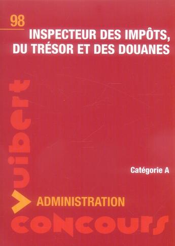 Couverture du livre « Inspecteur du ministère de l'économie, finances et industrie » de  aux éditions Vuibert