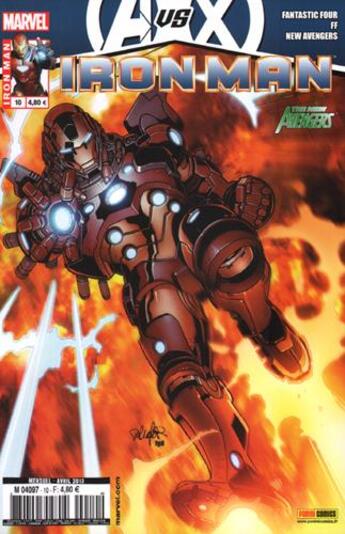 Couverture du livre « Iron Man n.2012/10 : Avengers Vs X-Men ; le dieu vaisseau » de Iron Man aux éditions Panini Comics Mag