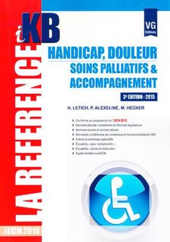 Couverture du livre « Ikb handicap douleur edition 2015 » de H.Letich aux éditions Vernazobres Grego