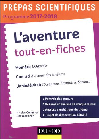 Couverture du livre « Thème français-philosophie prépas scientifiques (édition 2017/2018) » de Nicolas Cremona et Adelaide Cron aux éditions Dunod