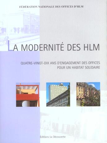 Couverture du livre « La modernite des hlm » de Fnohlm (Federation N aux éditions La Decouverte