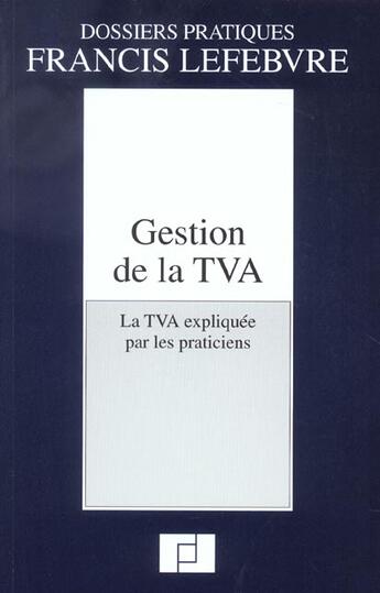 Couverture du livre « Gestion de la tva » de  aux éditions Lefebvre