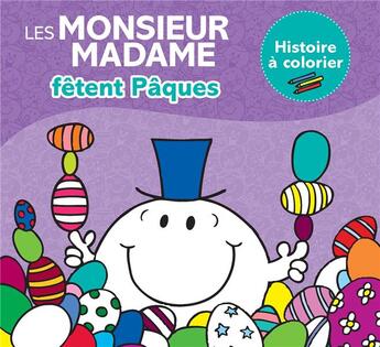 Couverture du livre « Monsieur madame - histoire a colorier 