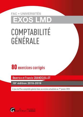 Couverture du livre « Comptabilité générale (édition 2018/2019) » de Beatrice Grandguillot et Francis Grandguillot aux éditions Gualino