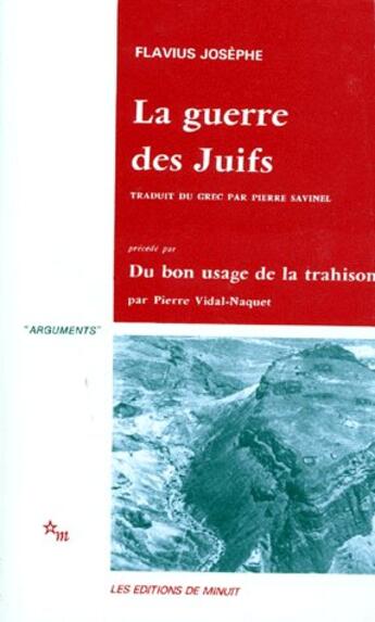 Couverture du livre « La guerre des juifs » de Flavius Josephe aux éditions Minuit