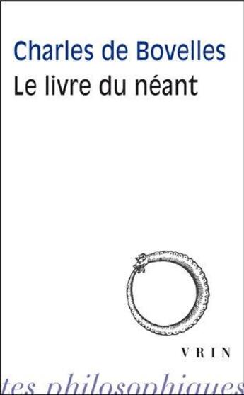 Couverture du livre « Le livre du néant » de Charles De Bovelles aux éditions Vrin