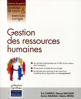 Couverture du livre « SYNTHEX ; gestion des ressources humaines synthex » de  aux éditions Pearson