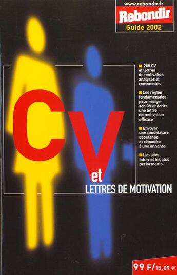 Couverture du livre « Guide Du Cv ; Edition 2002 » de Anne-Marie Bonnet aux éditions Rebondir