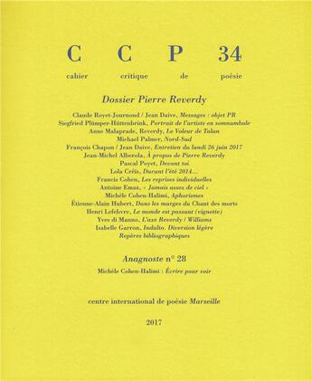 Couverture du livre « CAHIER CRITIQUE DE POESIE N.34 » de Cahier Critique De Poesie aux éditions P.o.l