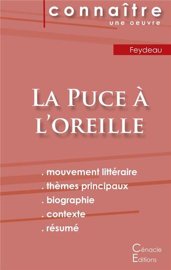 Couverture du livre « La puce à l'oreille, de Georges Feydeau » de  aux éditions Editions Du Cenacle